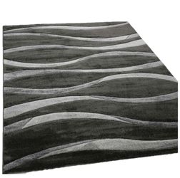 Vimoda Teppich Wohnzimmer hochwertiger Modern Wellenmuster, günstig online kaufen