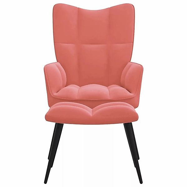 Relaxsessel Mit Hocker Rosa Samt günstig online kaufen