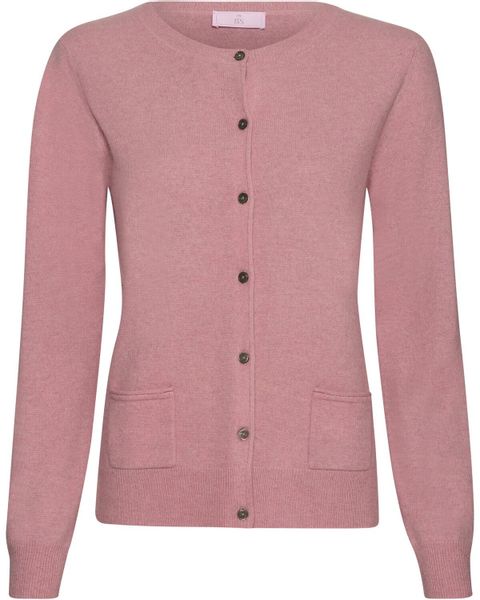 Brigitte von Schönfels Strickjacke Kaschmir Rundhals-Cardigan günstig online kaufen