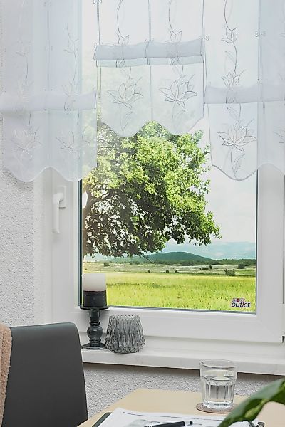 Stickereien Plauen Scheibengardine "Kiara" Stangendurchzug 1 Stk. tlg. günstig online kaufen