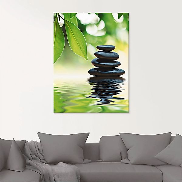 Artland Glasbild "Zen Steinpyramide auf Wasseroberfläche" Zen 1 Stk. tlg. i günstig online kaufen