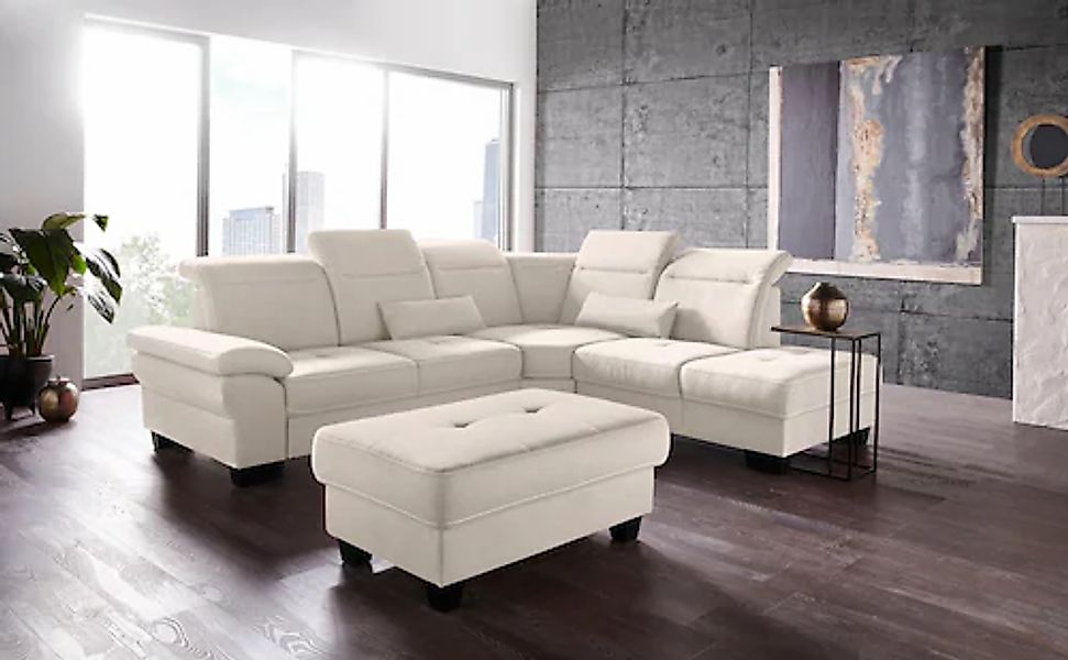 Home affaire Ecksofa »Cornwall L-Form« incl. Sitztiefenverstellung, mit Bet günstig online kaufen