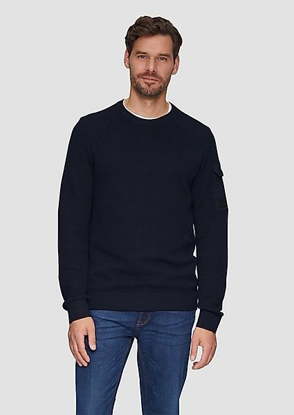 s.Oliver Strickpullover mit aufgesetzter Tasche am Arm günstig online kaufen