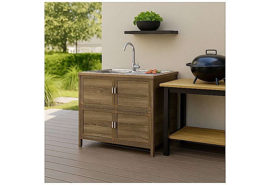 HTI-Living Küchenspüle Spüle mit Abtropfläche und Unterschrank, 83/43 cm, ( günstig online kaufen