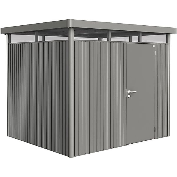 Biohort Metall-Gerätehaus HighLine Quarzgrau-Metallic 5,6 m² Einzeltür günstig online kaufen