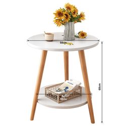 HEYHIPPO Beistelltisch Warmweißer doppelschichtiger Couchtisch aus günstig online kaufen