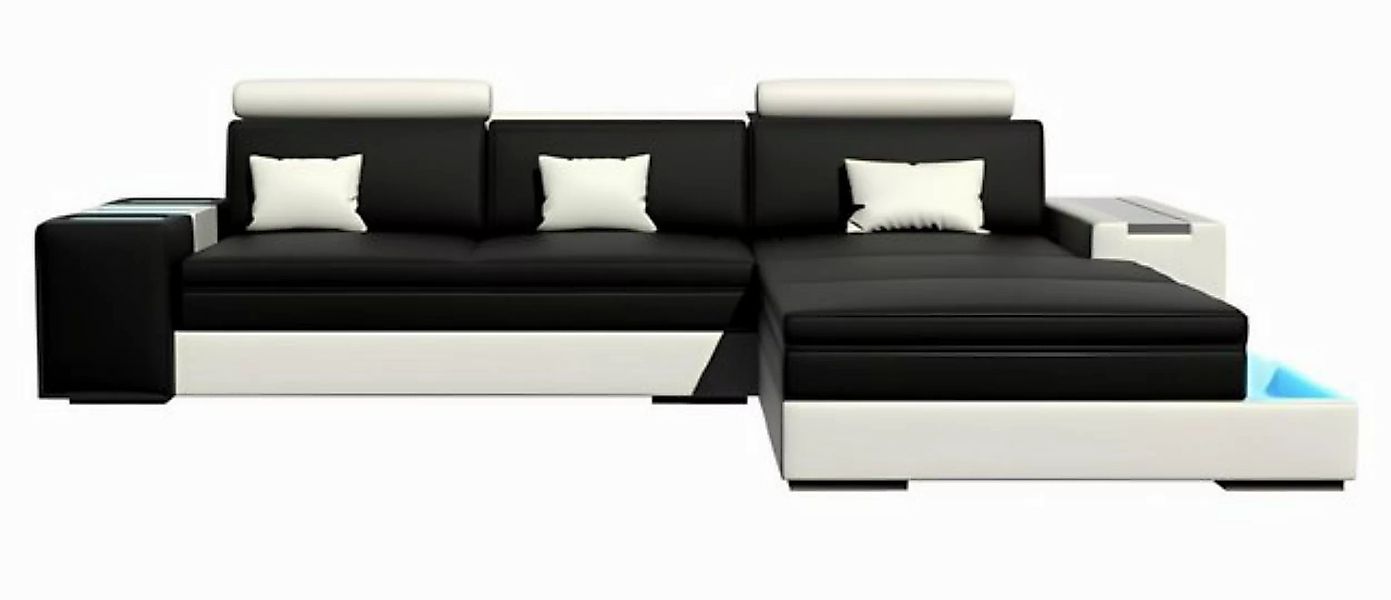 Xlmoebel Wohnlandschaft Designer Ecksofa aus Leder mit integrierter LED-Bel günstig online kaufen