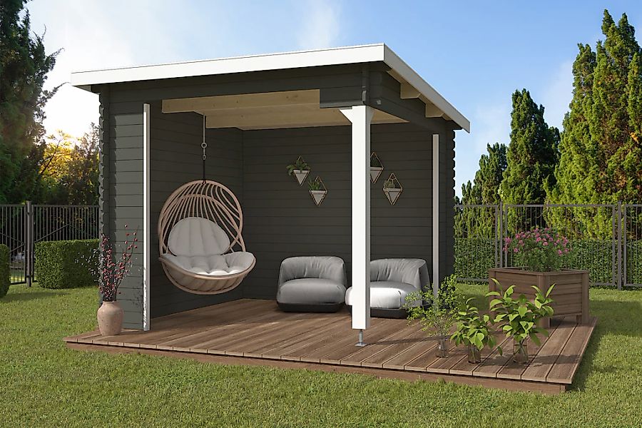Nordic Holz Gartenhaus "Buffalo 275", (Unterstand inkl. Rückwand) günstig online kaufen