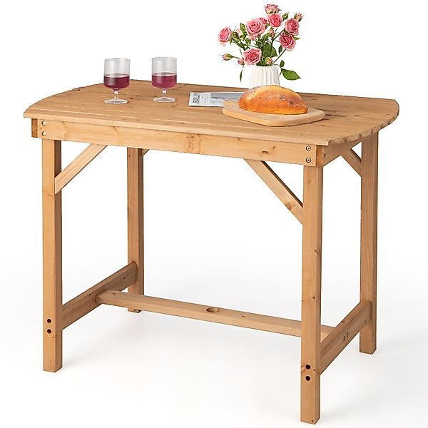 COSTWAY Gartentisch Esstisch, Holztisch, aus Massivholz, günstig online kaufen