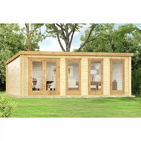 Alpholz Gartenhaus Atrium-D Pultdach 600 cm x 625 cm Imprägnierung Pinie günstig online kaufen