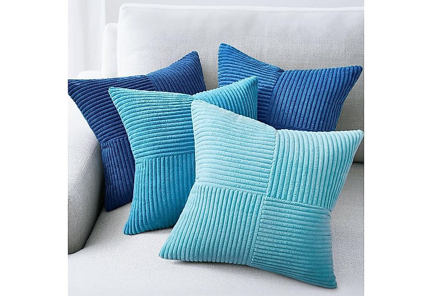 Topfinel Kissenbezug 40x40 4er set Kissenbezüge 50x50 Kordsamt mit Streifen günstig online kaufen