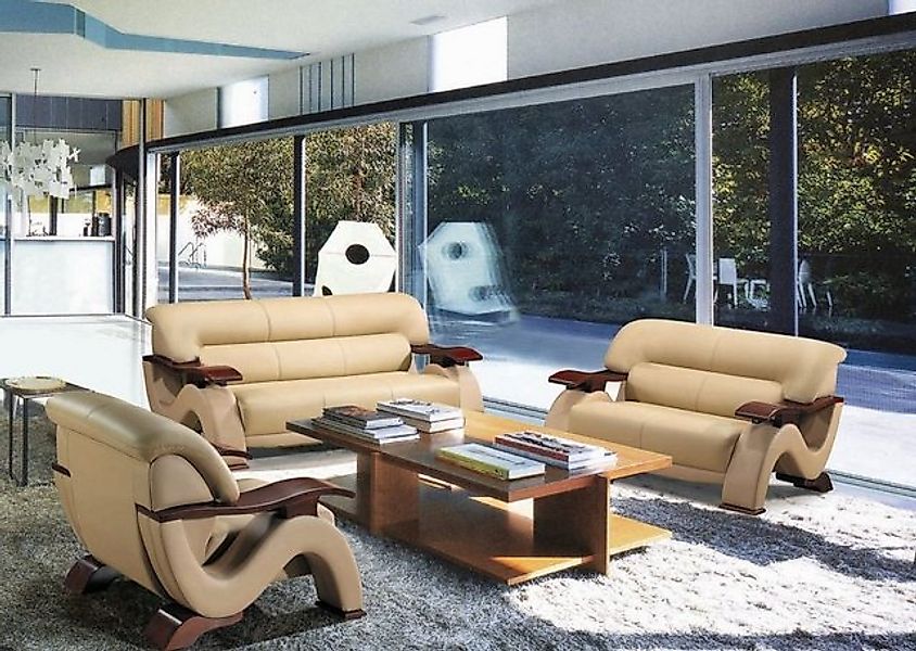 JVmoebel Sofa Moderne Designer beige Sofagarnitur Couch Polster Set Luxus, günstig online kaufen