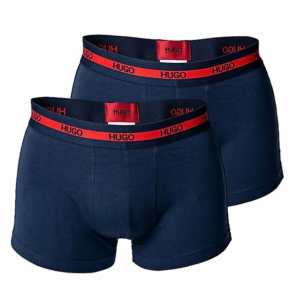 HUGO Herren Boxer Shorts, 2er Pack - Trunks, Logobund, Cotton Stretch günstig online kaufen