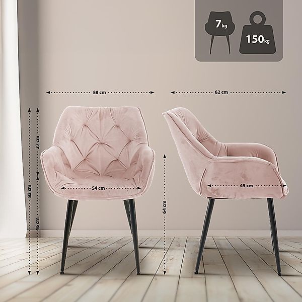 CLP Esszimmerstuhl Tanna Samt (2er Set), günstig online kaufen