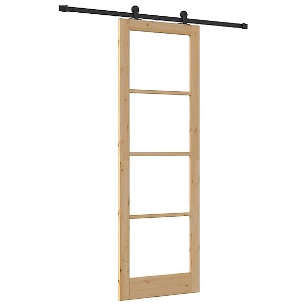 vidaXL Schiebetür ORKDAL Braun 78 x 232 cm Holz und Metall 3331995 günstig online kaufen