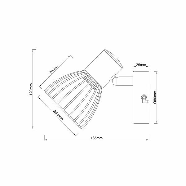 Wandstrahler Blacky, Ø 8,4 cm, schwarz, Metall günstig online kaufen