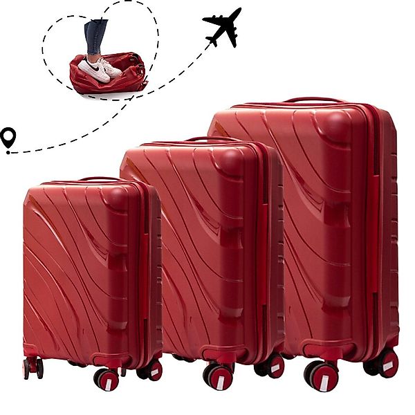 nm_trade Koffer Reisekoffer Hartschalenkoffer Trolley ROT günstig online kaufen