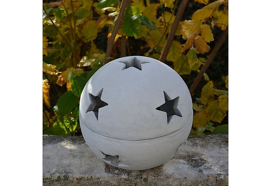 gartendekoparadies.de Gartenfigur Weihnachtskugel mit Sterne, Steinfigur, H günstig online kaufen