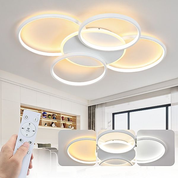 ZMH Deckenleuchte Wohnzimmer Modern 4/5 Flammig günstig online kaufen
