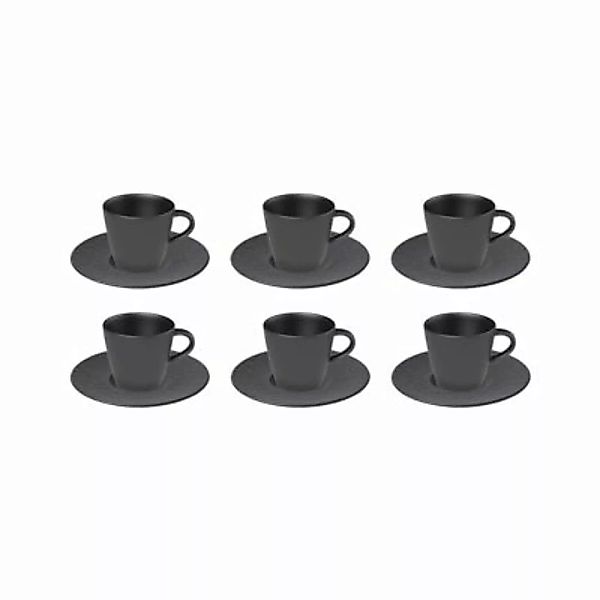 Villeroy & Boch Manufacture Rock Espresso Set schwarz 12-teilig Kaffeebeche günstig online kaufen
