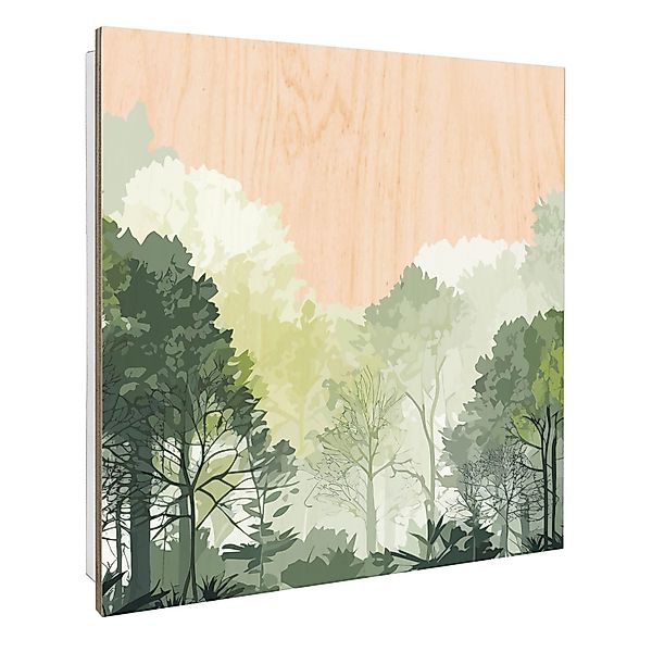 Banjado Schlüsselkasten mit Holzfront 30x30cm Weiß Scharnier Links 50 Haken günstig online kaufen