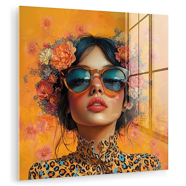 MuchoWow Acrylglasbild Frau - Blumen - günstig online kaufen