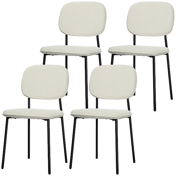 HOMCOM Esszimmerstühle 4er Set Küchenstuhl mit Rückenlehne, Samtoptik, Pols günstig online kaufen