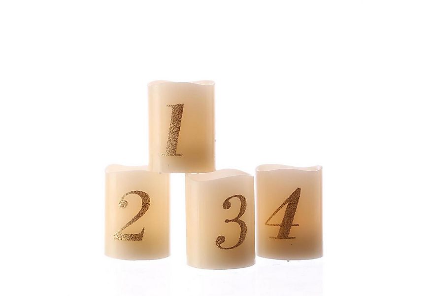 MARELIDA LED-Kerze mit Zahl Adventskerzen Weihnachtskerzen für Adventskranz günstig online kaufen
