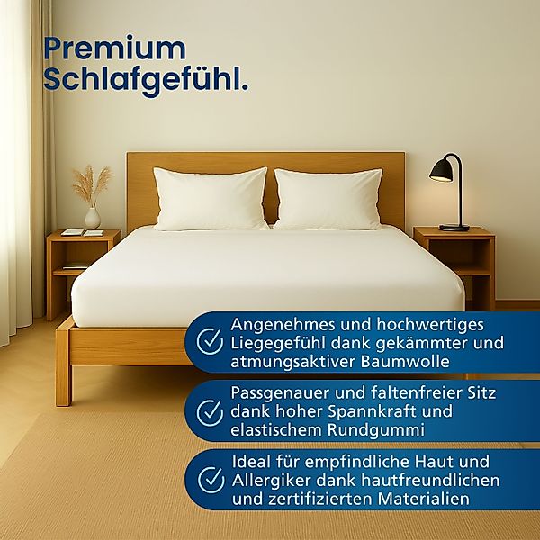 AM Qualitätsmatratzen Spannbettlaken Baumwolle in weiß, günstig online kaufen