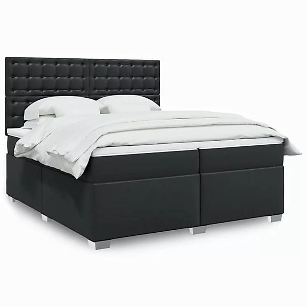 vidaXL Boxspringbett, Boxspringbett mit Matratze Schwarz 200x200 cm Kunstle günstig online kaufen