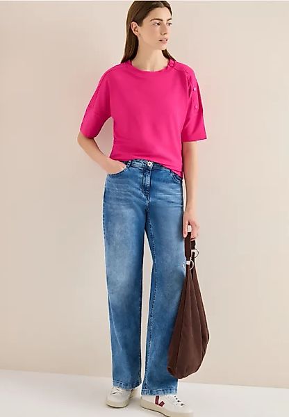 CECIL T-Shirt mit Rundhals und Knopfdetail günstig online kaufen