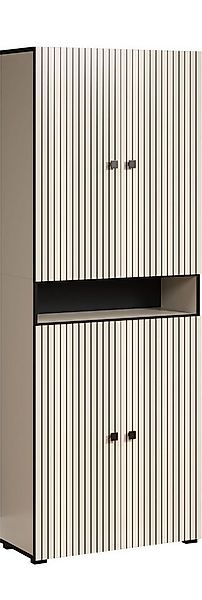 welltime Hochschrank Amrum Breite 40cm, geräumiger Hochschrank Eiche Rillen günstig online kaufen