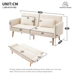 Ulife Schlafsofa mit Bettfunktion, Kleines Sofa,2-Sitzer-Sofa günstig online kaufen