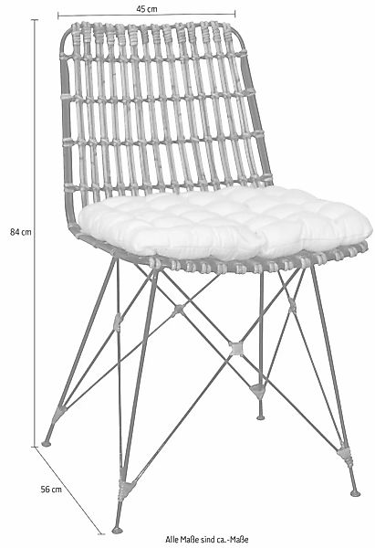 Home affaire Rattanstuhl, Maße (B/T/H): 45/56/84 cm günstig online kaufen