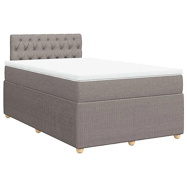 vidaXL Boxspringbett mit Matratze Taupe 120x200 cm Stoff 3289734 günstig online kaufen