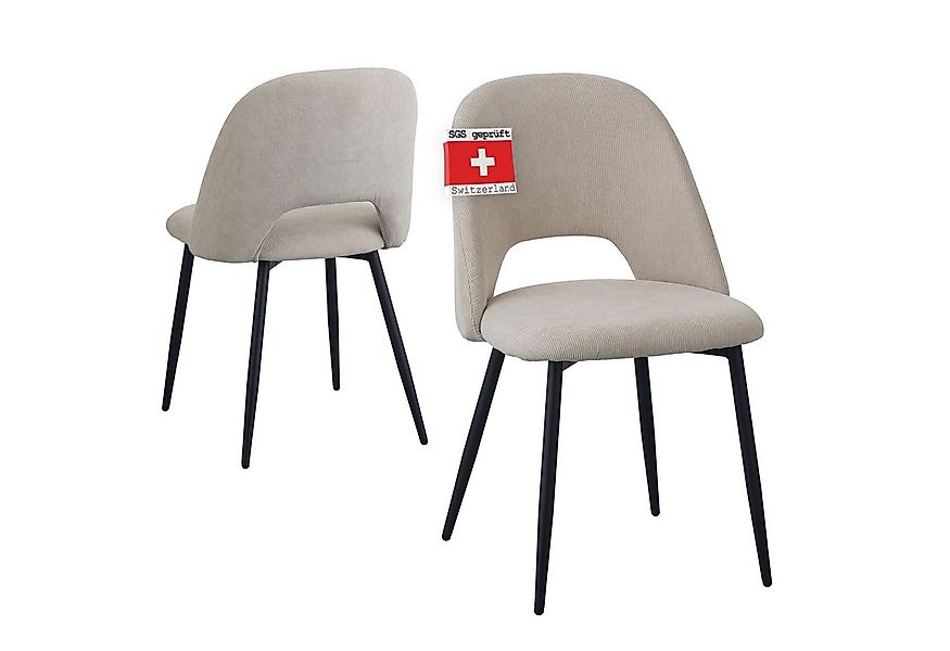 Albatros International Esszimmerstuhl Esszimmerstuhl SILVI Cord 2er Set Bei günstig online kaufen