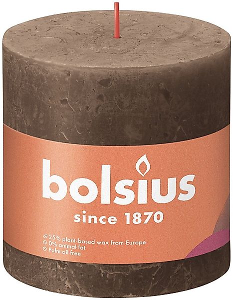 Bolsius Stumpenkerze Bolsius Rustik Stumpenkerze wildleder günstig online kaufen