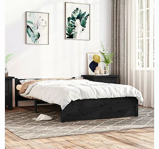 furnicato Bett Massivholzbett Schwarz 140x200 cm günstig online kaufen