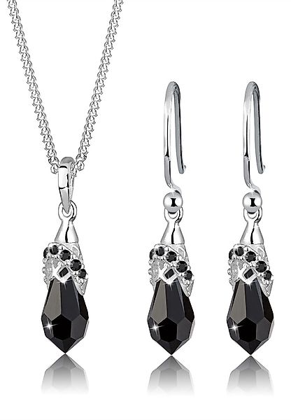 Elli Schmuckset Tropfen Glas Kristalle Weiß günstig online kaufen
