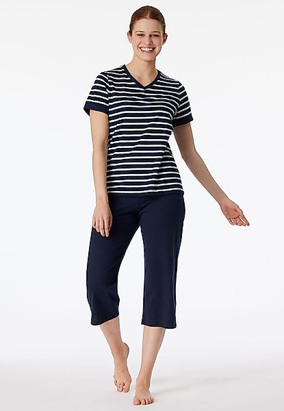 Schiesser Schlafanzug "Casual Essentials" mit modisch umgeschlagenen Ärmeln günstig online kaufen