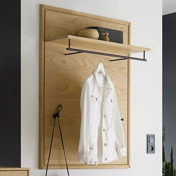 Hängegarderobe in Wildeiche Bianco massiv 80 cm breit günstig online kaufen