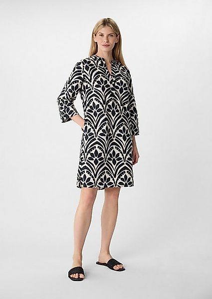 comma casual identity Minikleid Popeline-Kleid mit All-over-Print und Eingr günstig online kaufen