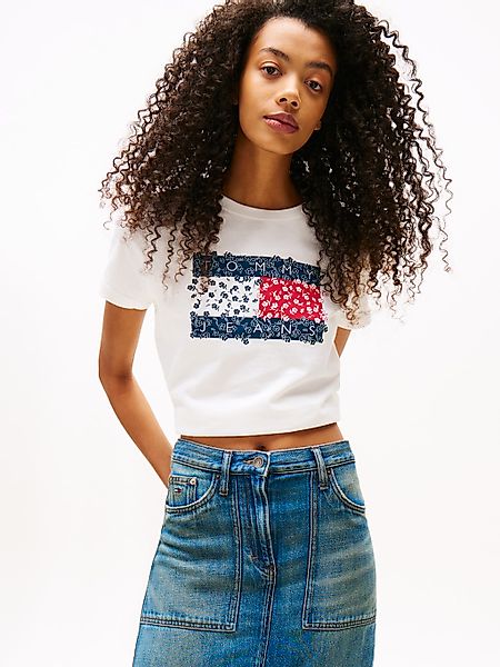 Tommy Jeans Rundhalsshirt "TJW REG FLORAL FLAG TEE", mit Blumenprint günstig online kaufen