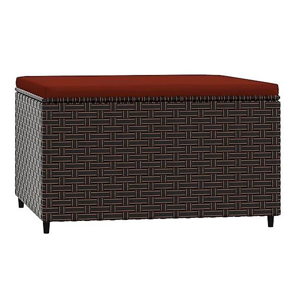 vidaXL Gartenhocker mit Kissen Braun Poly Rattan 2 günstig online kaufen