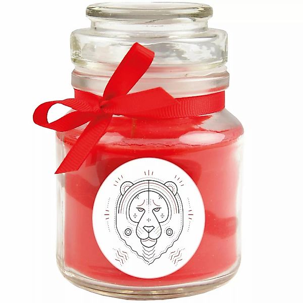 HS Candle Duftkerze & Glas Sternzeichen Rose 30 Stunden Löwe günstig online kaufen