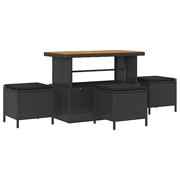 vidaXL Garten Essgruppe 4-Tlg Schwarz Poly Rattan 42007921 günstig online kaufen