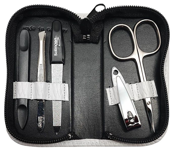 EloModa Maniküre-Etui 5-tlg Maniküre-Set aus Echtleder – Made in Germany, S günstig online kaufen