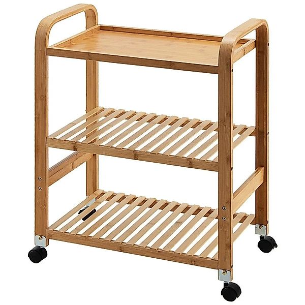 Costway Mobiler Allzweckwagen Küchenwagen mit 3 Ablagen 58 x 33 x 76 cm günstig online kaufen