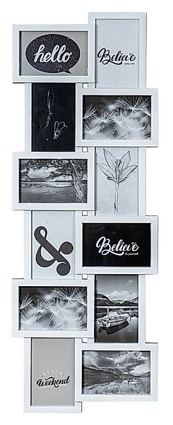 Levandeo® Bilderrahmen Collage, Bilderrahmen Weiß 12 Fotos 32x83cm Galerie günstig online kaufen