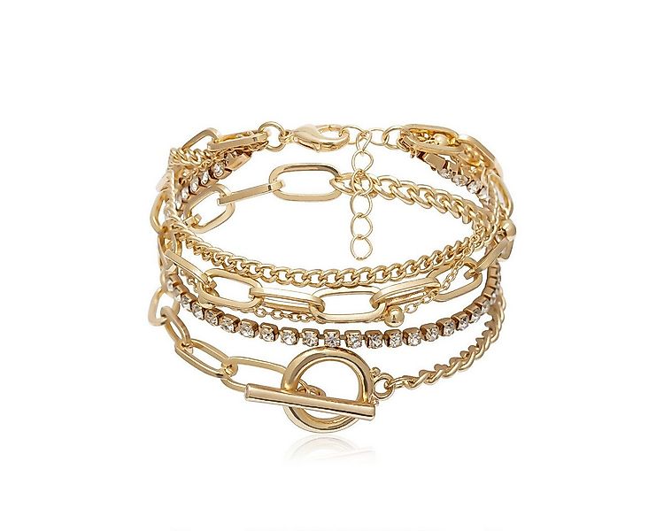 KARMA Armband Set Armbandset Metall Gold mehrreihig Damenarmband Armband Da günstig online kaufen